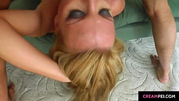 Victoria Blond receives group facial cumshots