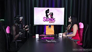 can ramona 69 and tifany rocha handle this sheer red lingerie swing cast bdsm group tease