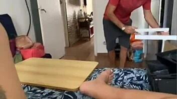 Feeling intense passion with hired chubby husband