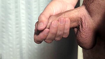 Cumshot in MORNING LIGHT, close-up homemade solo action in early dawn