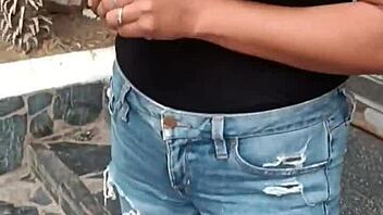 Double creampie in wet pussy of tinder stranger I cum inside