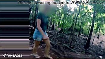 hey, can you believe wifey flashed her big tits to a stranger outdoors?