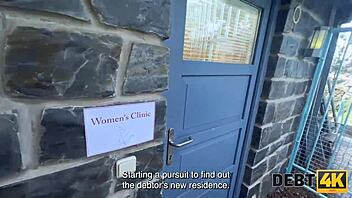 in debt4k, the european pregnant woman with shaved pussy seduces the guy in pov, leading to intense sex and surprises