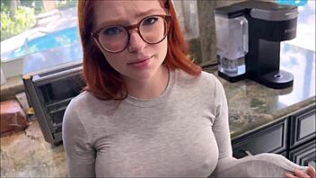 Redhead Step Daughter Naomi Hughes Gets Filled with Cum by Alex Adams