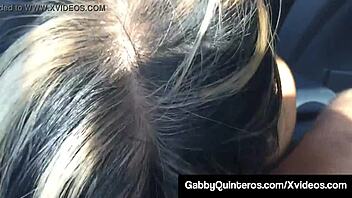 Mexican Milf Gabby Quinteros Sucks Cock in Car POV! Damn, What a Wild Blowjob Scene!