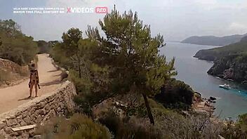 Young 18+ Gets Monster Cock on Ibiza Beach with Public Cum on Face Walk