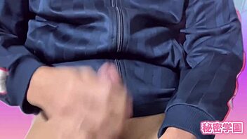 girl in bathroom striptease rips clothes for handjob and masturbation