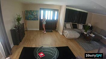 Aften Opal caught camming while nannying, takes hard pounding