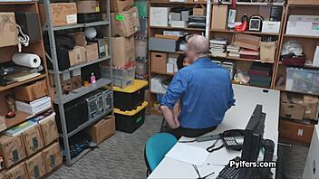 Frizzy Ebony Teen 18+ Sucks Patrolman's Cock on Cam.