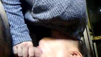 young slut gives intense blowjob and face fucking