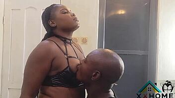 Sexyskaly's Wet Pussy Punished in Leather by Street Mafia Boss Doggy Style!