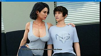 Я исследую горячих сестер в игре Милф Сити, испанская версия часть первая