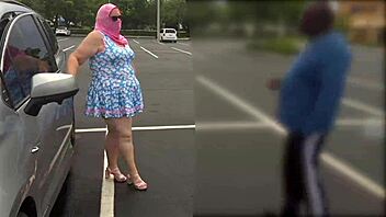 big juicy fat ass busty girl flashes curvy booty in public