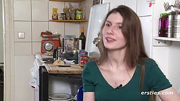 The passionate German plays with her pussy