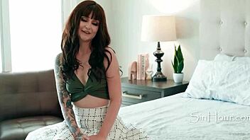 Stevie Moon cums hard in horny sex interview.