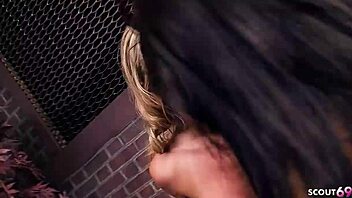 big tits blonde and black hair milfs try lesbian sex for the first time