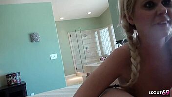 Tiny blonde teen Kelly Surfer rides cock in amateur holiday tape