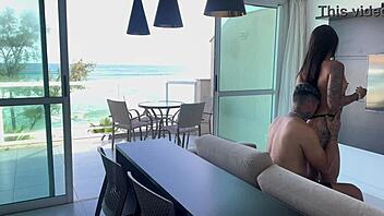 The beach was full of handsome guys