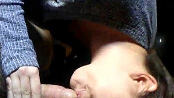 young slut gives intense blowjob and face fucking