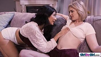 Petite Lilly Gets Off with Roomie's Dildo Basket in Wild 69 Session.