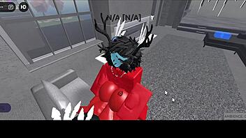 A hot slut succubus fucks with a disgusting demon on the couch