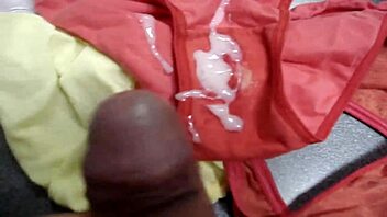 I jerk off and cum in my wife's used panties - great compilation