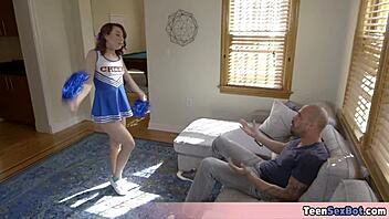 yo, watch extra petite cheerleader harley split on thick cock!