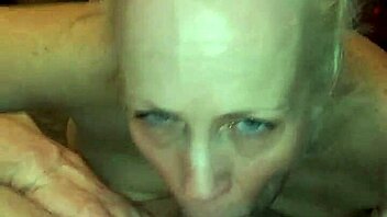 Blonde MILF seduces stepson, delivering wet, sloppy blowjob