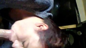 young slut gives intense blowjob and face fucking