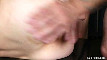 Tied Redhead Gets Banged in Interracial DP!