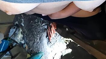 Village Girl Masturbates Hairy Pussy During Lunch Break at Ranch