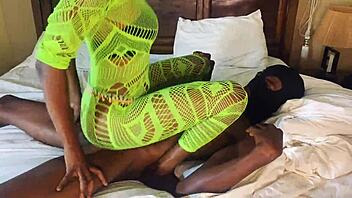 Petite lover rides big black cock in wild cowgirl. Moaning to orgasm with wet pussy