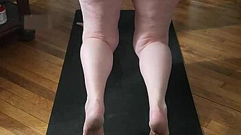 Watch This Hot Milf's Intense Naked Yoga Session For Jerking Off