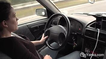 Sexy Yanks Lou Lebonne cums hard solo in car.