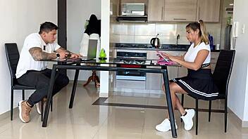 cuckold gamer watches roommate fuck his girlfriend while playing video games