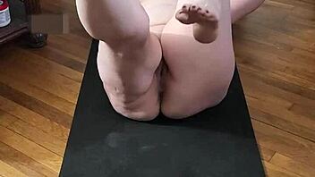 Watch This Hot Milf's Intense Naked Yoga Session For Jerking Off