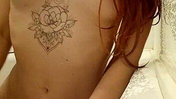 Redhead Teen 18+ Gets Steamy in Shower Bath