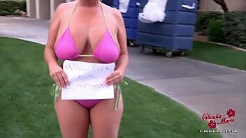 They put fake big tits on Claudia Marie after taking them out