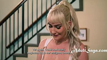 Skye blue and cubbi thompson having a romp in laundry land.