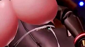 3D Big Tits in Leather Expand During Intense Riding Sex Scene