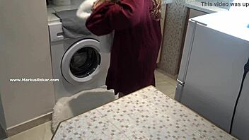 Maid got stuck in the washing machine while doing her job