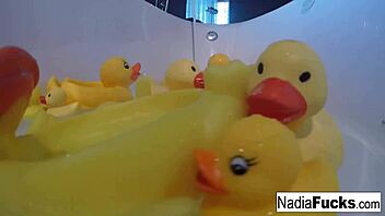 why is sexy nadia masturbating in the bath with rubber duckies?