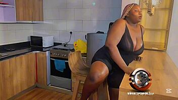 the fat female teacher enjoys a big black cock from her pupil in doggystyle