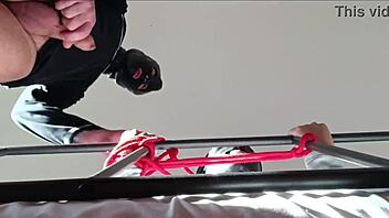 bound and hooded in an intense scene