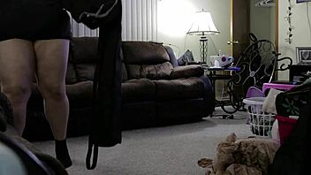 Chubby Mom Cleans House in Tight Sexy Shorts