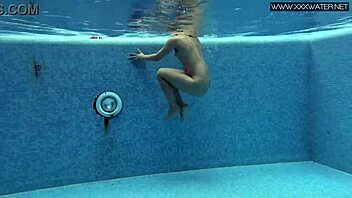 Cute and shy Czech teen Lady Dee struggling in the water