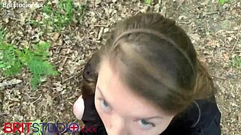 Can You Handle This Hot Teen's Outdoor POV Blowjob Leading to a Facial Cumshot?