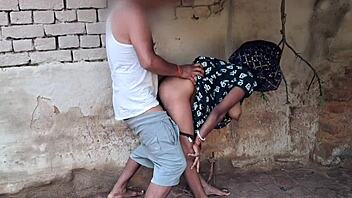 A small hut where the husband fucked his wife hard