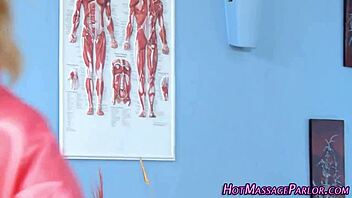 Spunky Mouthed Masseuse Sucks Monster Cock!