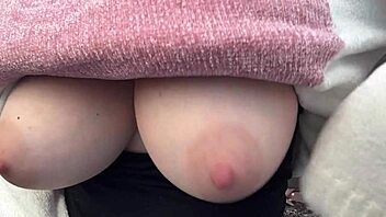 Italian big tits milf Artemisia Love does outdoor solo with bouncing tits close up 😍